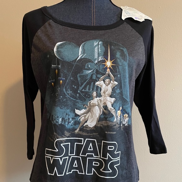 Girls Disney Star Wars Graphic 3/4 Sleeve Top L - Picture 2 of 9